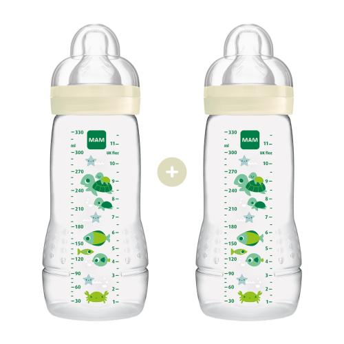 Mam Promo Easy Active Baby Bottle Fairy Tale Μπιμπερό Πολυπροπυλενίου με Θηλή Σιλικόνης 4m+, 2x330ml, Κωδ 365S - Λευκό